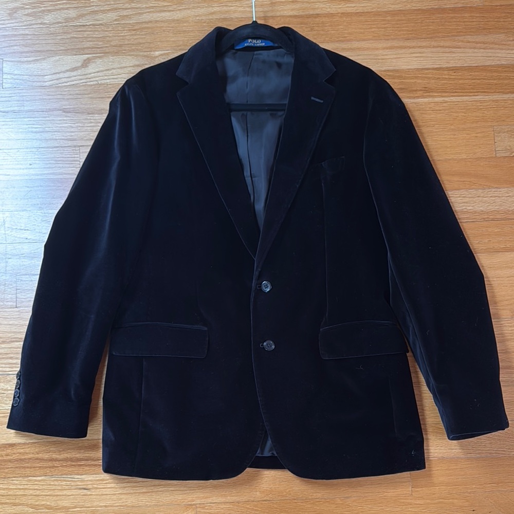 Ralph Lauren Black Sport Coat with Notched Lapel and Classic Fit
